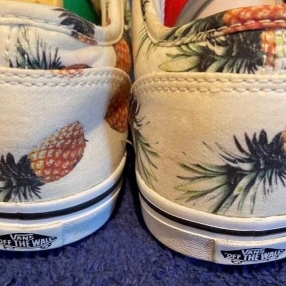 Vans Women's 6.5 Pineapple Print Lace Up Skater Tennis Shoe Sneakers - Picture 8 of 10